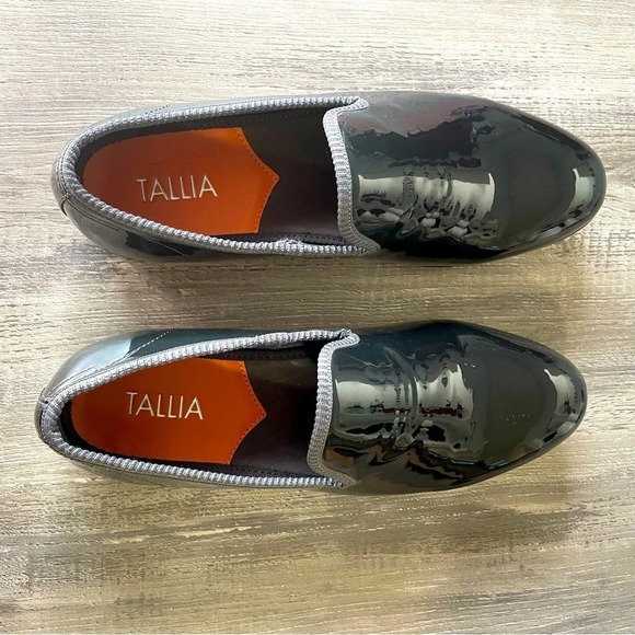 Tallia Enrico Patent Vegan Leather Slip On Loafers NEW - Picture 1 of 6